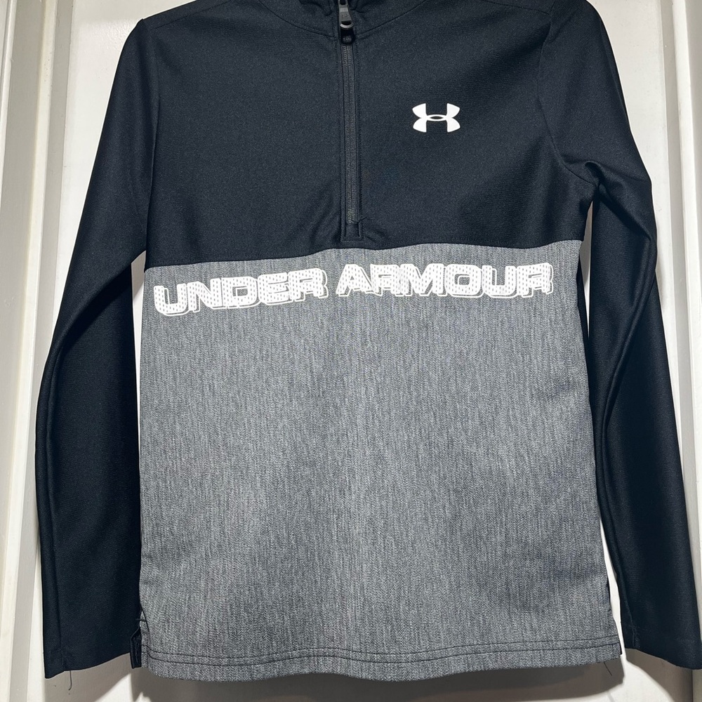 Under Armour Black and White Half-Zip Top